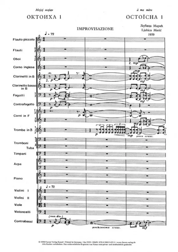 Furore Edition Octoicha I Partitur Sinfonieorchester
