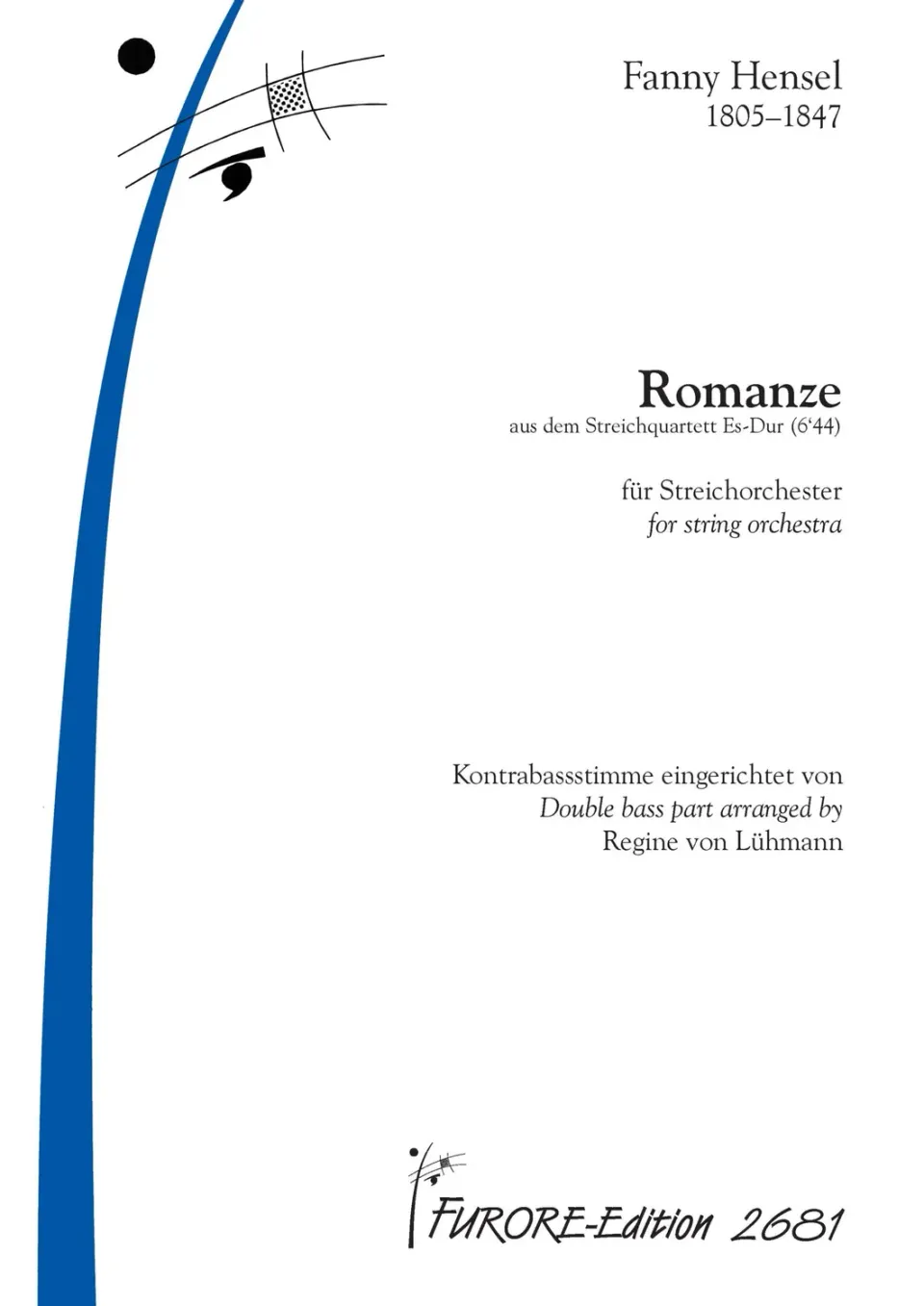 Furore Edition Romance Es-Dur Noten Streichorchester Kontrabass