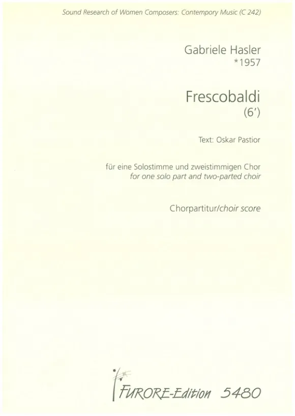 Furore Edition Frescobaldi Partitur Sprechchor