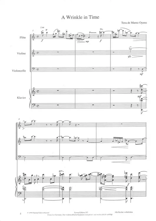 Furore Edition A Wrinkle in Time Kammermusik Partitur und Stimmen