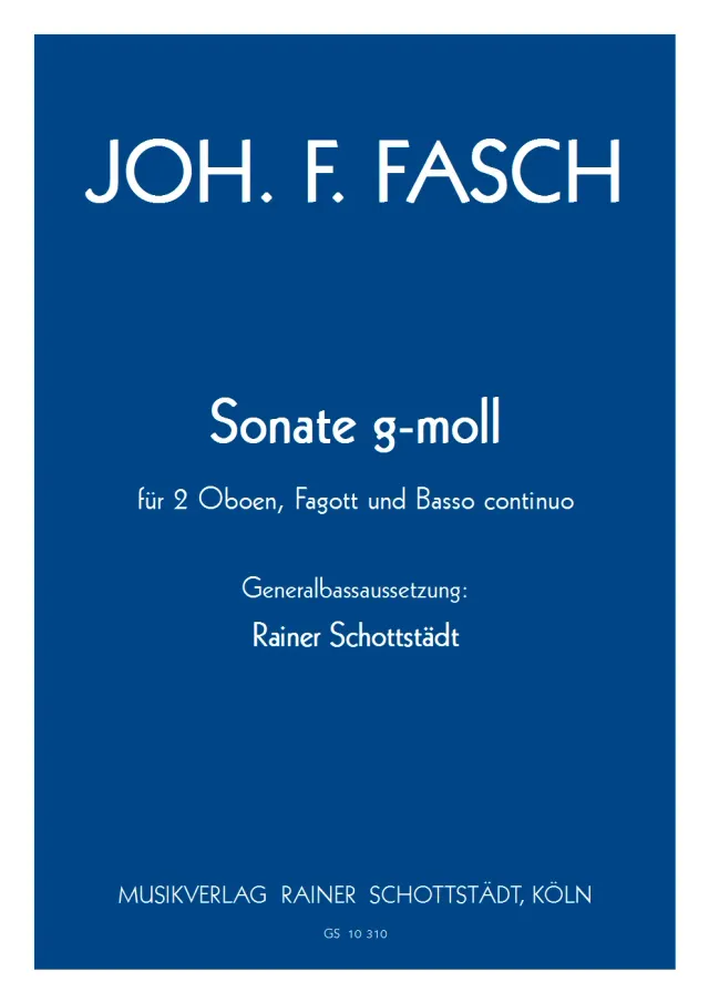 Musikverlag Rainer Schottstädt Sonate g-moll Noten 2Ob Fg B.C.
