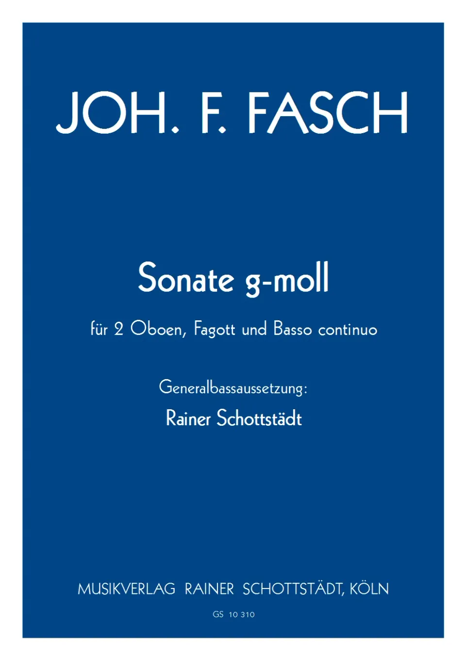 Musikverlag Rainer Schottstädt Sonate g-moll Noten 2Ob Fg B.C.