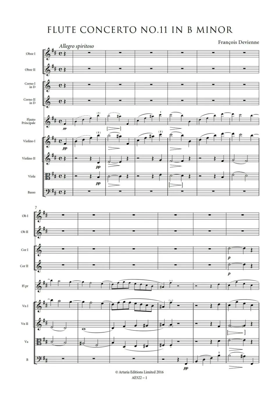 Artaria AE522 François Devienne Flötenkonzert Nr. 11