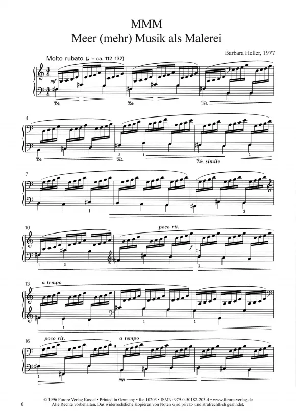 Furore Edition MMM. Meer Musik als Malerei Klaviernoten solo