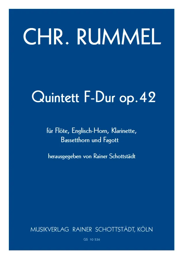 Musikverlag Rainer Schottstädt Quintett F-dur op. 42 Noten Bläserquintett