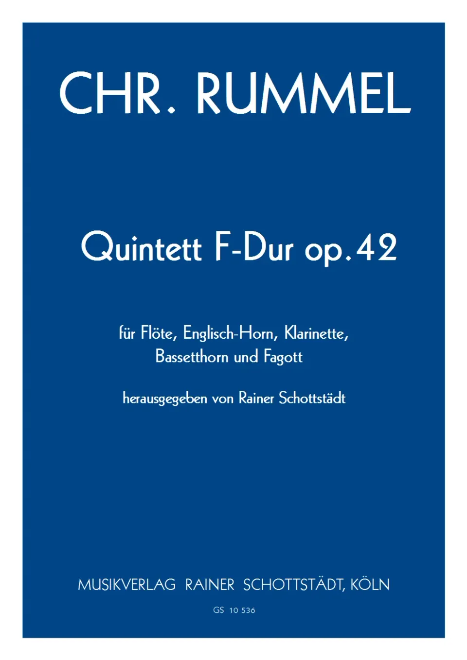 Musikverlag Rainer Schottstädt Quintett F-dur op. 42 Noten Bläserquintett