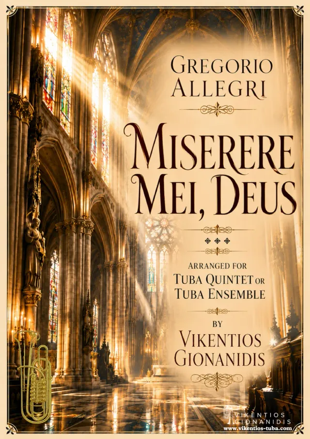 Vikentios Gionanidis Miserere mei, Deus Noten für Tubaquintett