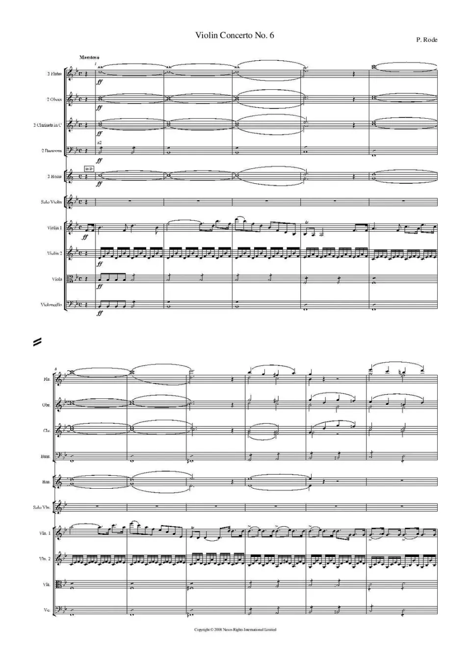 Artaria Rode006 Violinkonzert B-Dur op. 8 Partitur