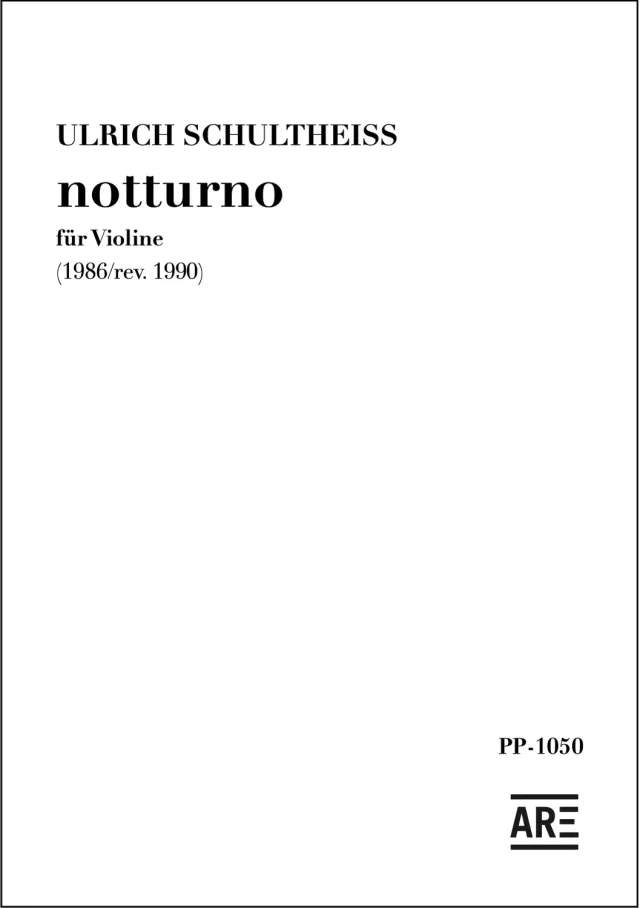 Are Musik Verlag Schultheiss notturno Noten