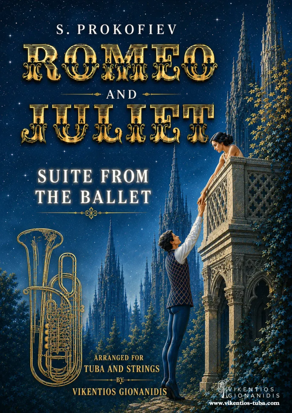 Vikentios Gionanidis Romeo & Juliet suite Noten Tuba solo und Streicher