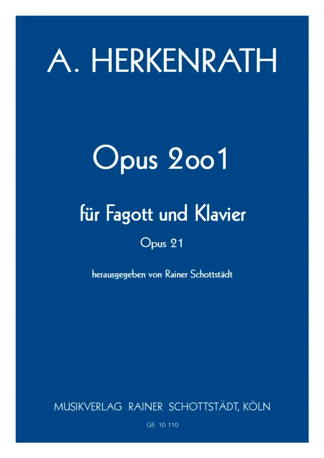 Musikverlag Rainer Schottstädt Opus 2oo1 op.21 Noten Fagott Klavier