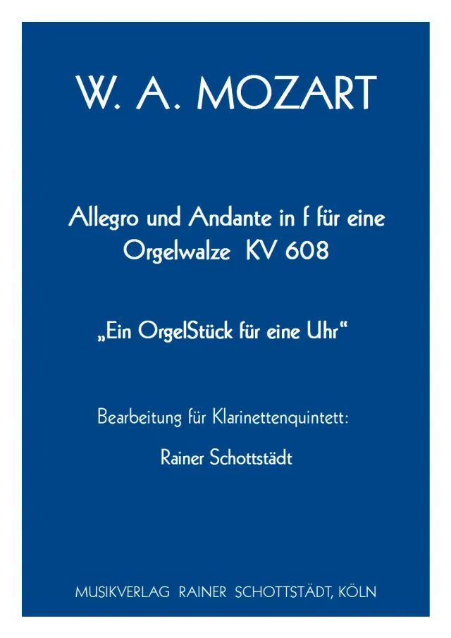 Musikverlag Rainer Schottstädt KV 608 Allegro Andante Noten Bläser