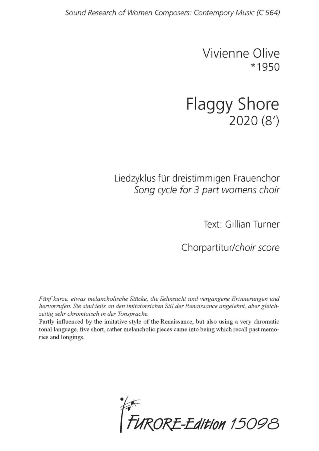 Furore Edition Flaggy Shore Liedzyklus für dreistimmigen Frauenchor