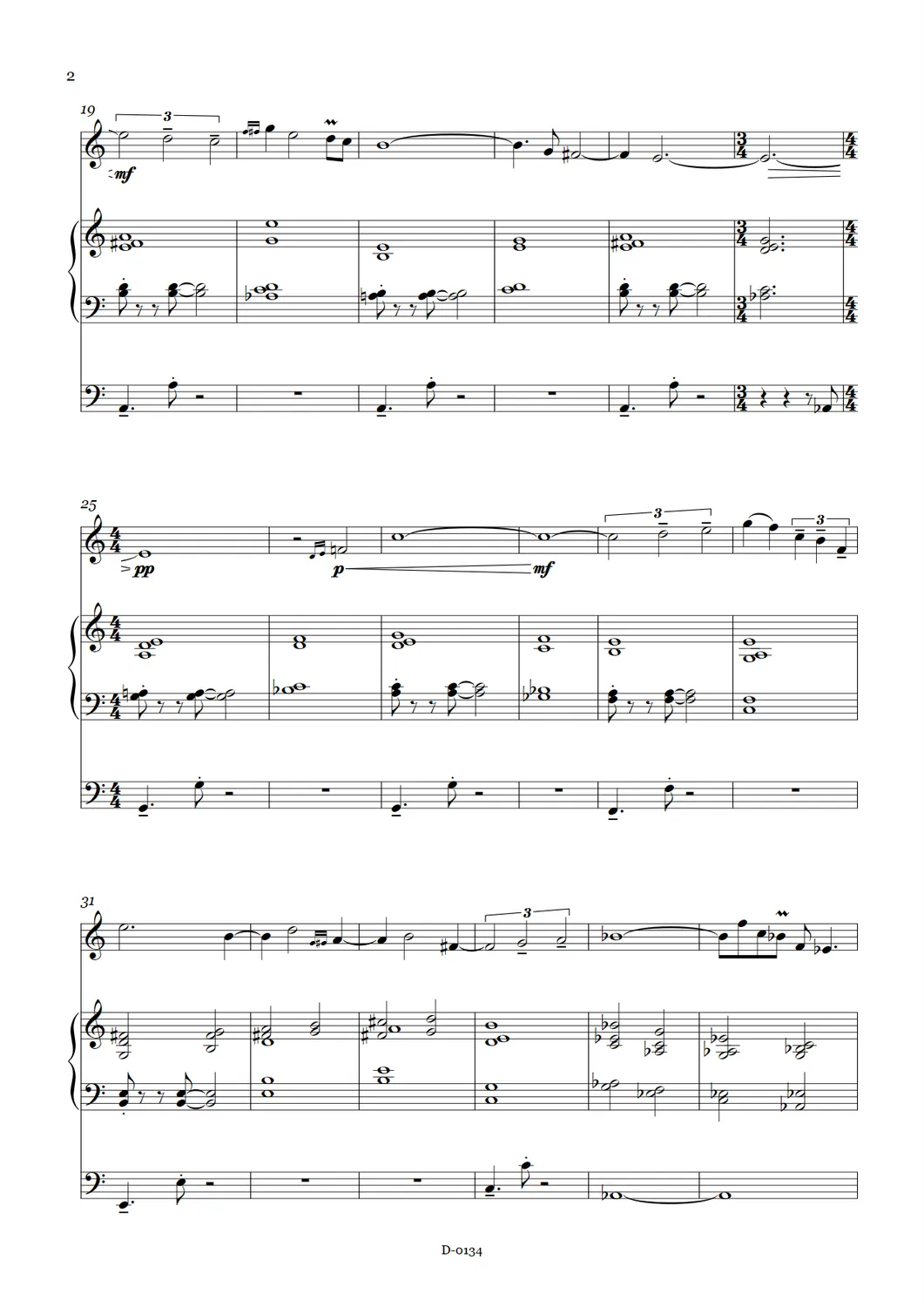 Are Musik Verlag blue lines für Sopran-Saxophon und Orgel