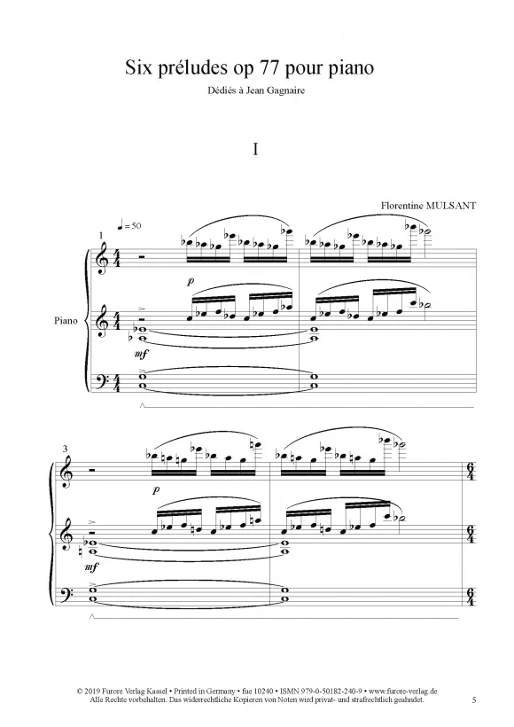 Furore Edition Six Préludes pour piano, op. 77 Klavier