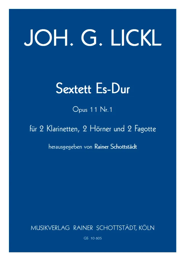 Musikverlag Rainer Schottstädt Sextett Es-dur op.11 Nr.1 Noten Bläser