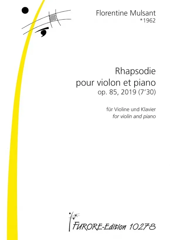 Furore Edition Rhapsodie pour violon et piano op. 85 Noten