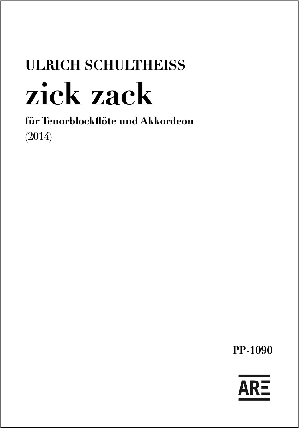 Are Musik Verlag zick zack Duo Noten