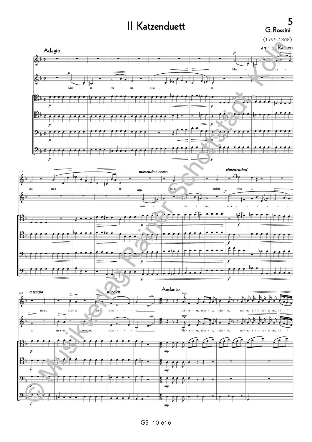 Musikverlag Rainer Schottstädt 3 Duette Gesang und 4 Fagotte