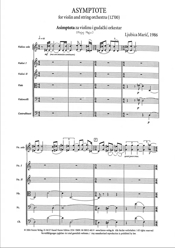 Furore Edition Asymptote Noten Violinwerk