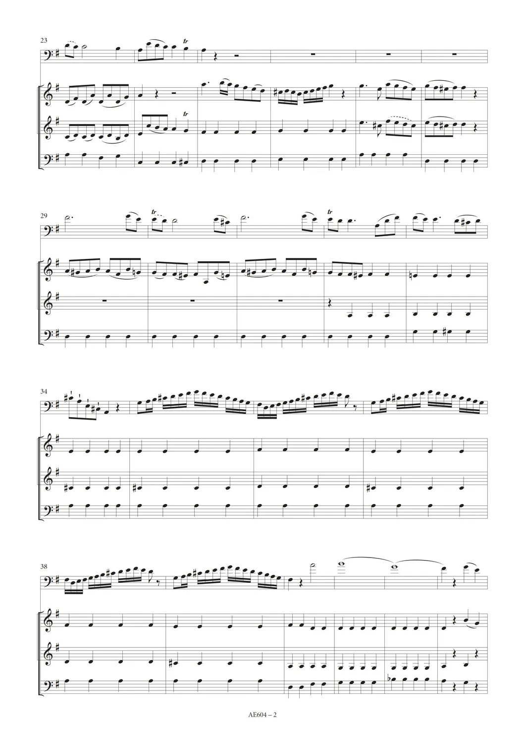 Artaria Michl Quartett G-Dur AE604 Fagott Streicher