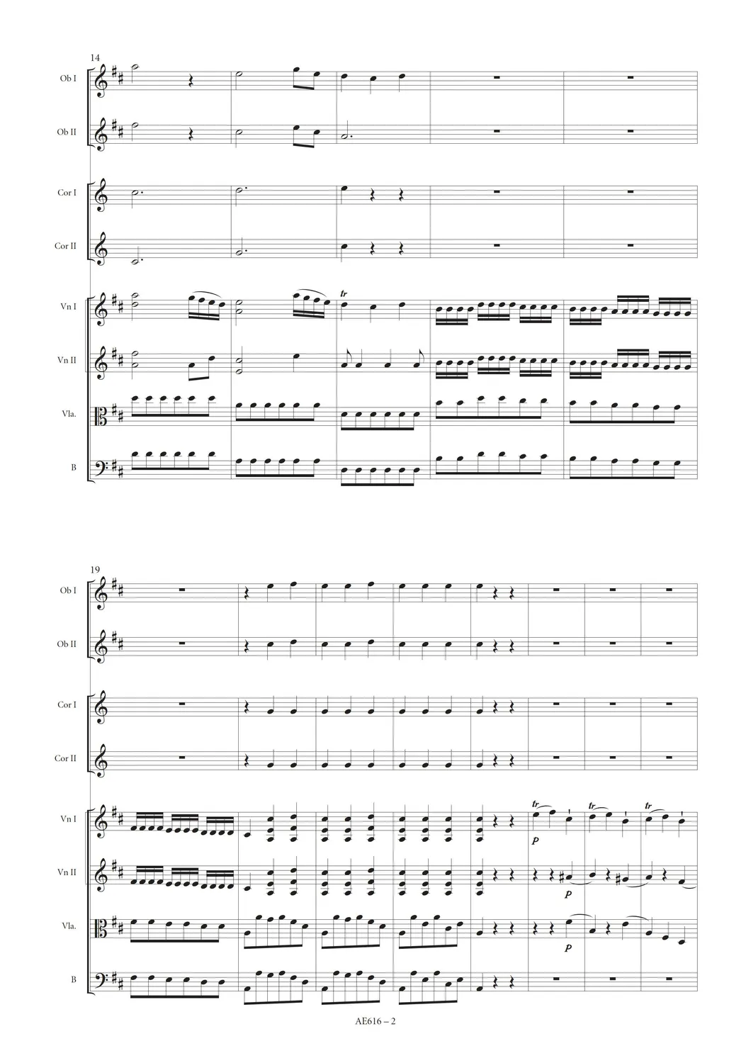 Artaria Saint-Georges Symphony in D major Op. 11 No. 2 Partitur