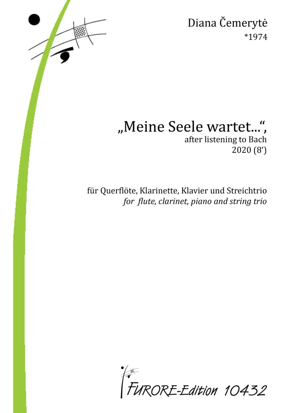 Furore Edition Meine Seele wartet Septett Noten Flöte Klarinette