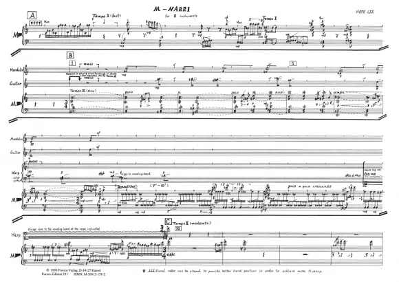 Furore Edition M-NABRI Partitur Kammerensemble ca. 12 Min