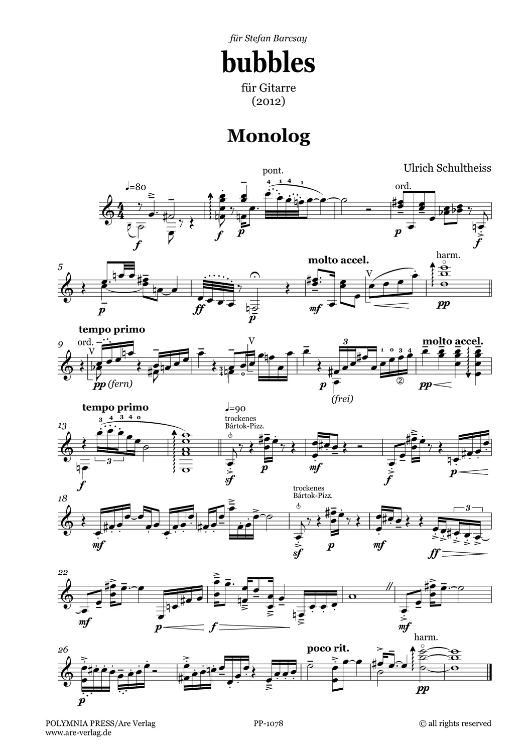 Are Musik Verlag bubbles Gitarrennoten 5 Stücke