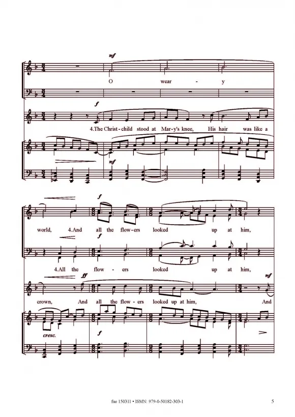 Furore Edition Three Carols Chornoten für Chor und Solo
