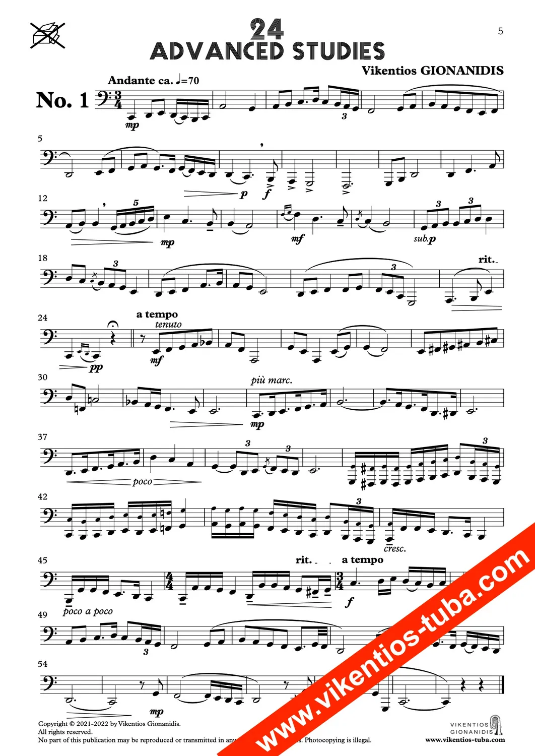 Vikentios Gionanidis 24 Advanced Studies Noten für Tuba