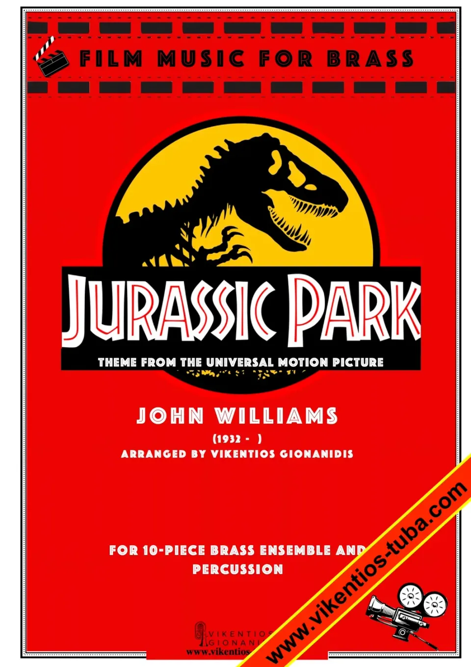 Vikentios Gionanidis JURASSIC PARK THEME Noten Blechbläserensemble 10 Stimmen