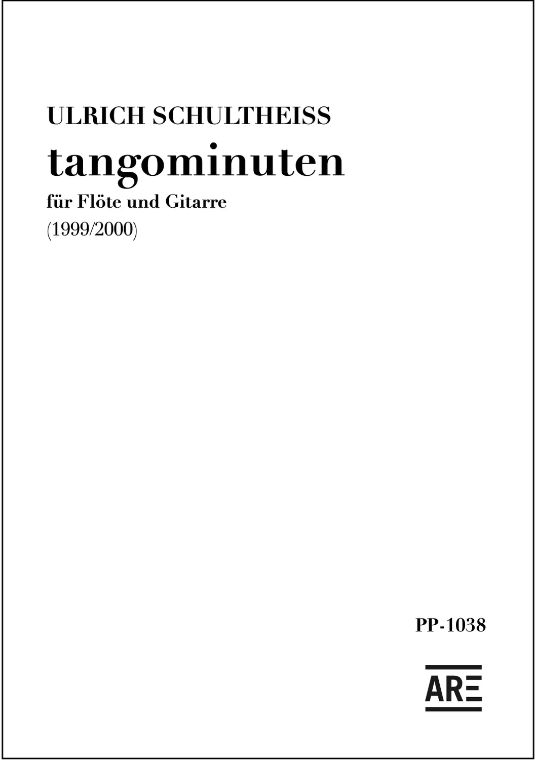 Are Musik Verlag Schultheiss tangominuten Noten