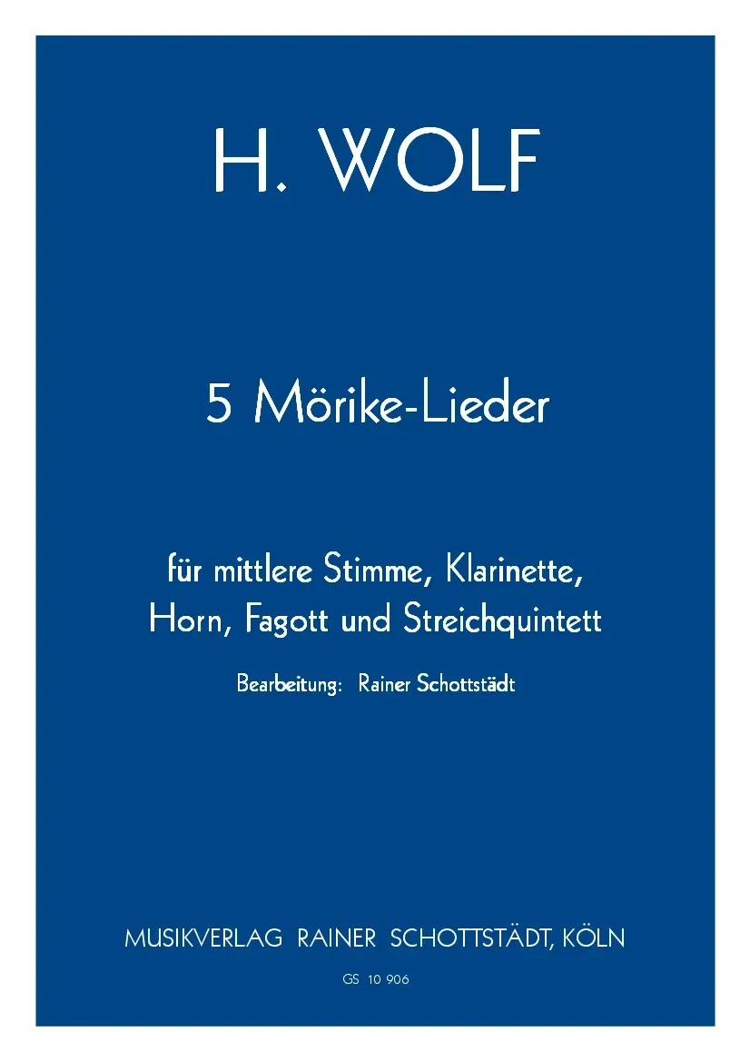 Musikverlag Rainer Schottstädt Fünf Mörike-Lieder Noten mittlere Stimme