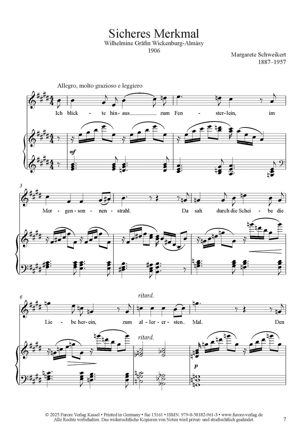 Furore Edition Have Sun in Your Heart Songs for Voice and Piano Volume 2 Lieder