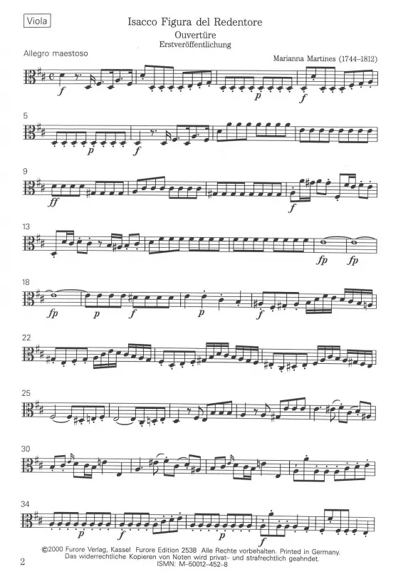 Furore Edition Isacco Figure del Redentore Orchester Leihmaterial
