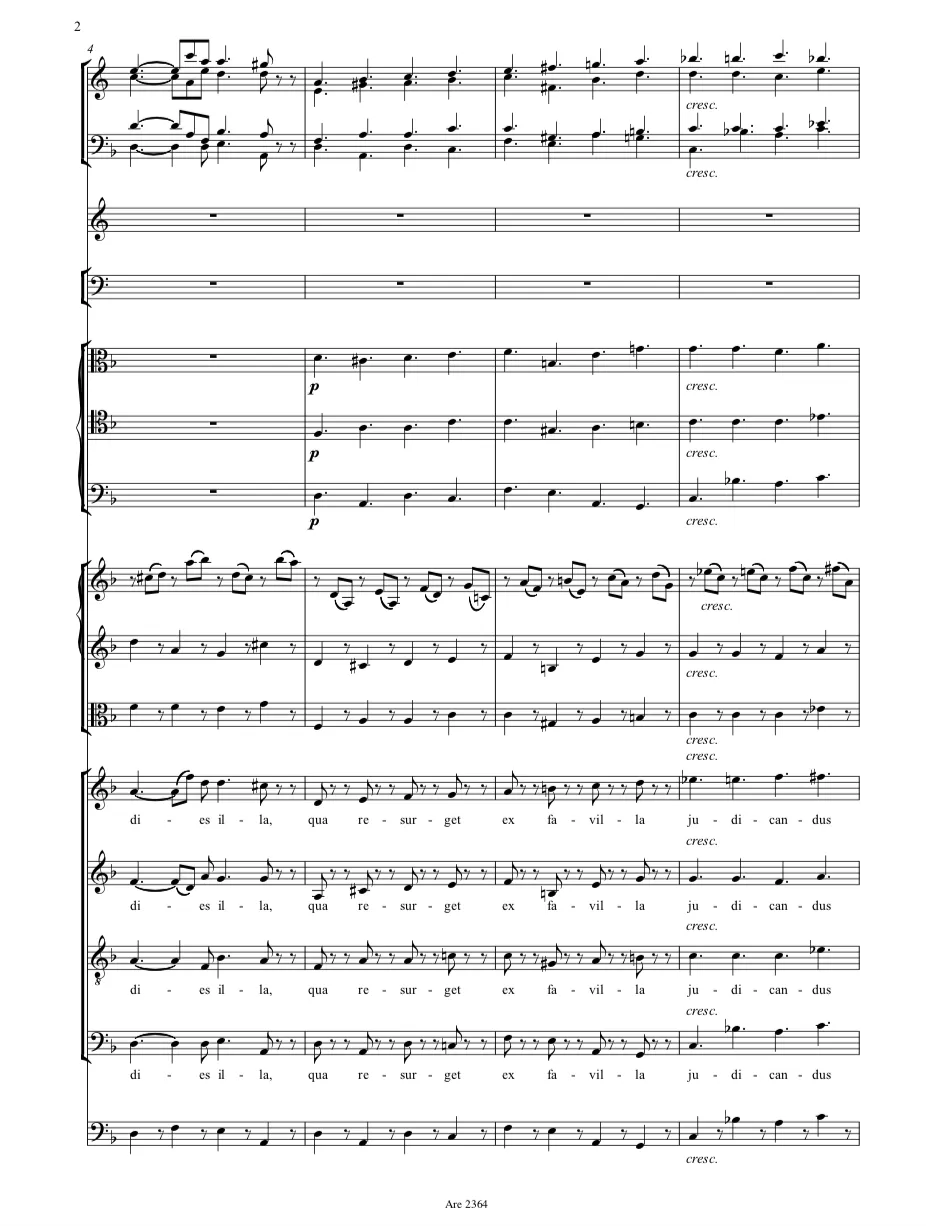 Are Musik Verlag Petersen Mozart Lacrimosa zum Requiem KV 626 Einzelstimmen