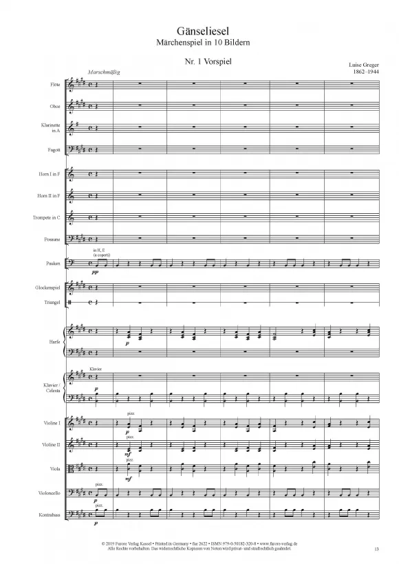 Furore Edition Gänseliesel op. 170 Aufführungsmaterial Leihmaterial