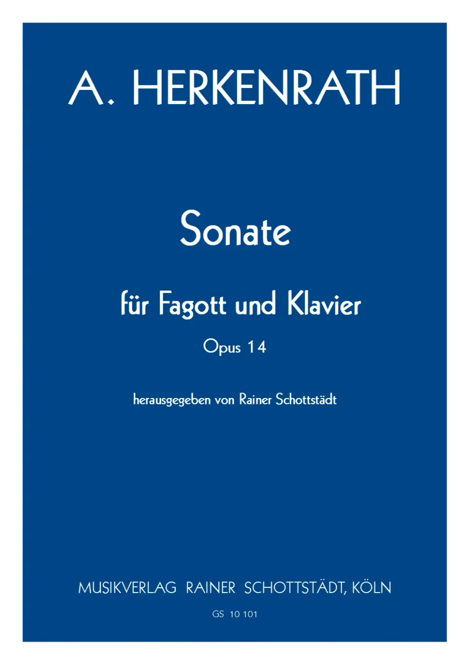Musikverlag Rainer Schottstädt Sonate op.14 Noten für Fagott und Klavier