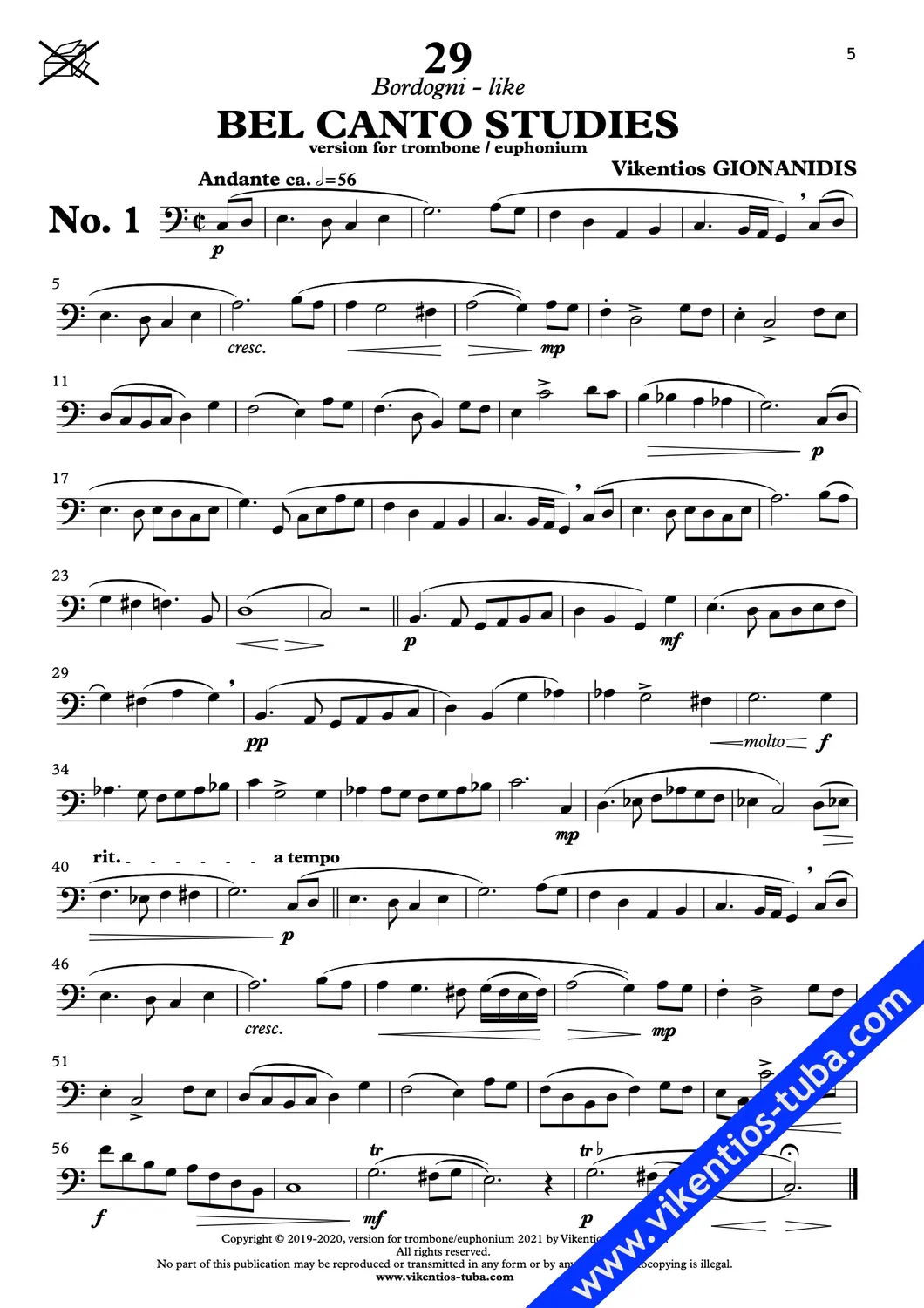 Vikentios Gionanidis 29 Bel Canto Studies Noten