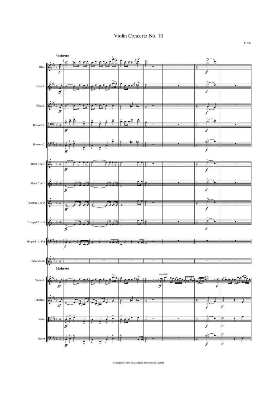 Artaria Rode Violin Concerto No. 10 in B Minor, Op. 19