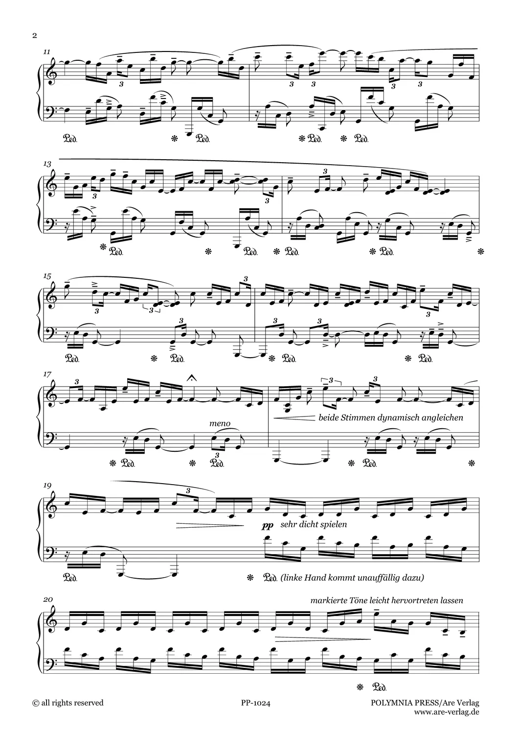 Are Musik Verlag Schultheiss Nachklang Noten Klavier solo