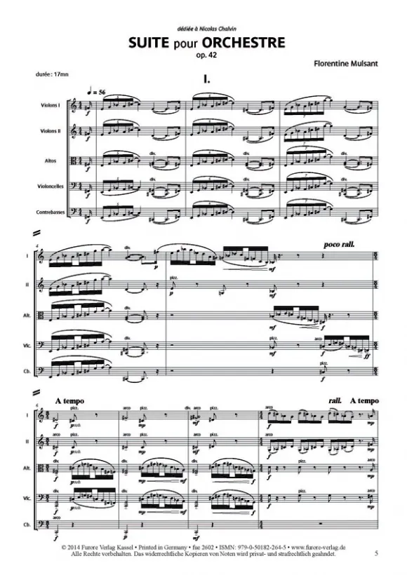 Furore Edition Suite für Streichorchester op. 42 Noten