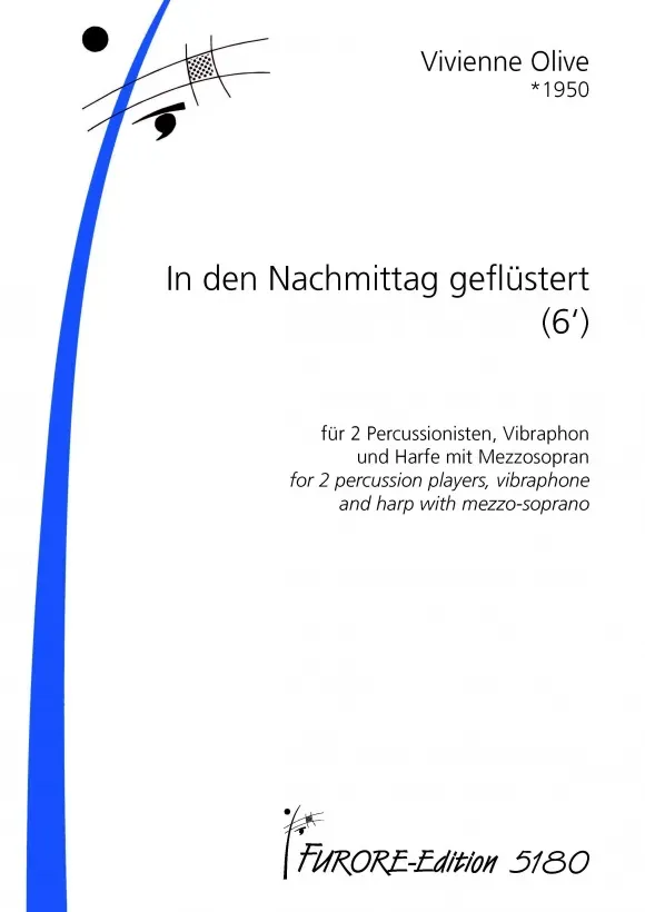 Furore Edition In den Nachmittag geflüstert Partitur für Mezzosopran, Vibraphon, Percussion und Harfe