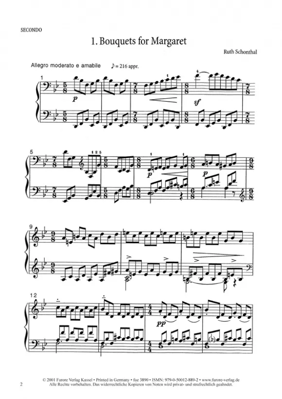 Furore Edition Bouquets for Margret Noten klavier4händig