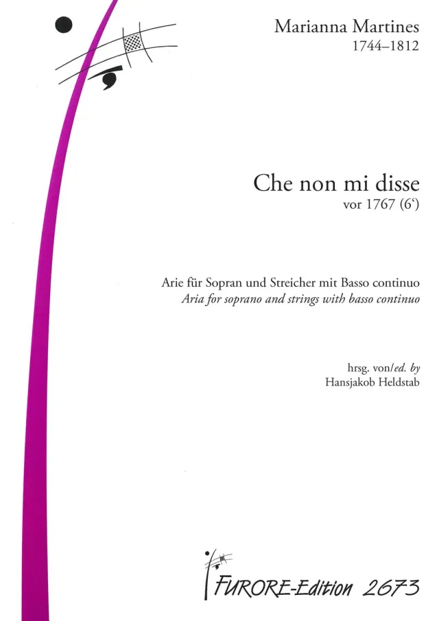 Furore Edition Che non mi disse Arie Noten Sopran Streicher