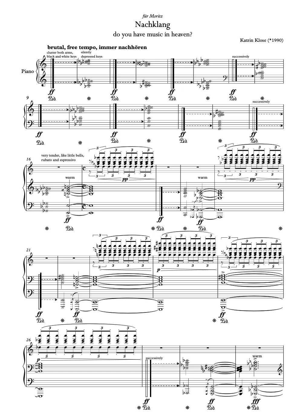 Are Musik Verlag Klose Nachklang Klavier Orgel Noten Are3058