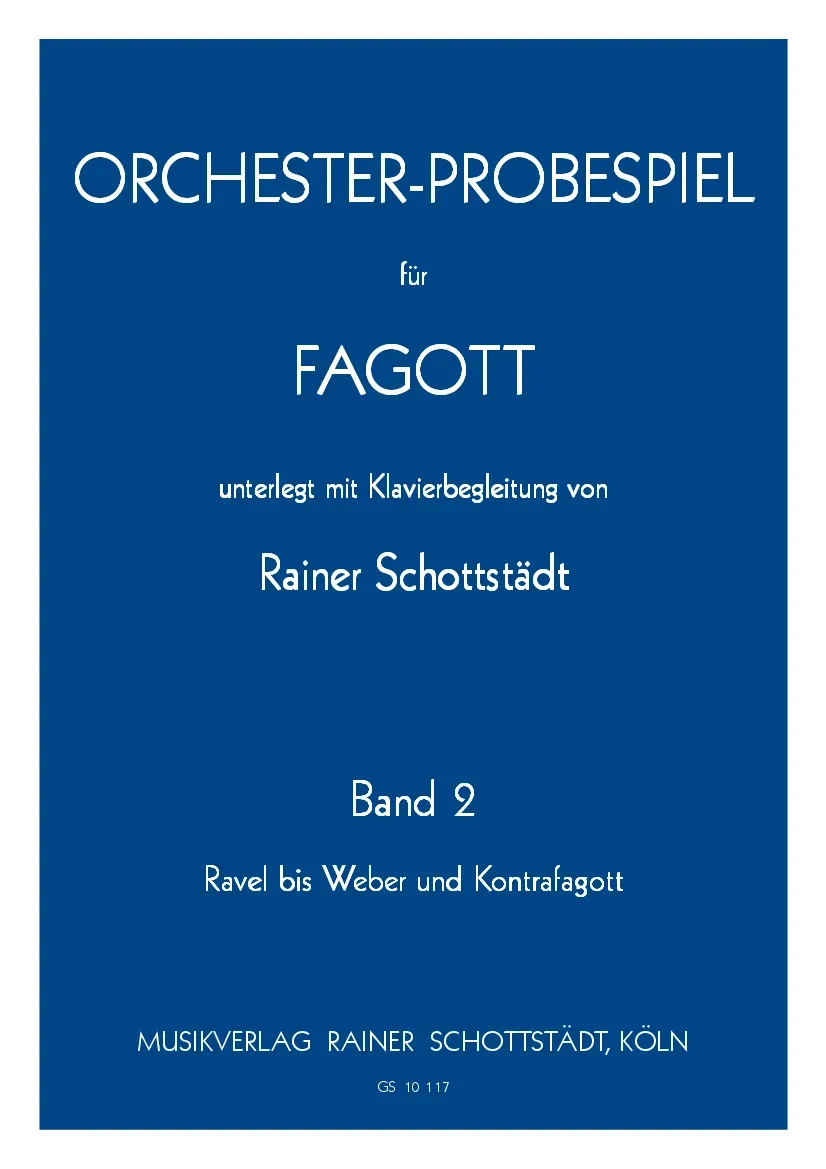 Musikverlag Rainer Schottstädt Orchesterstudien Band 2 Noten Fagott Klavier