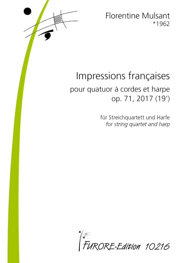 Furore Edition Impressions françaises op. 71 Streichquartett mit Harfe